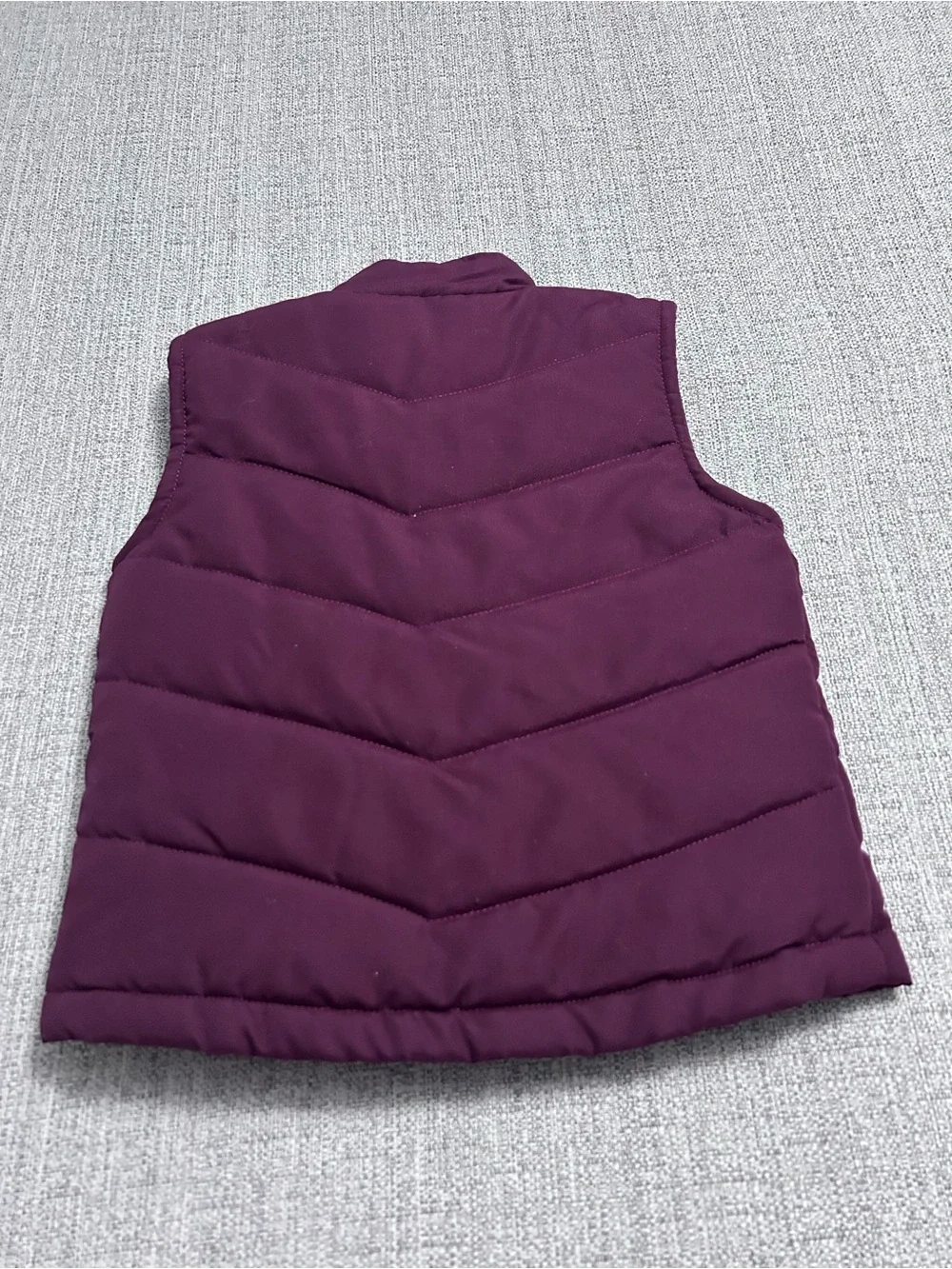 Timberland Kids Maroon Quilter Puffer Vest with Navy Accent. Size 24M